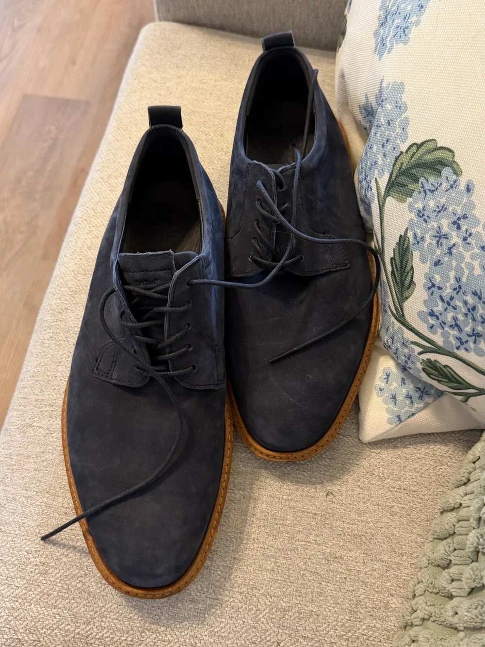 ECCO ST.1 Hybrid Derby Shoes Navy Nubuck Leather Men’s EU 41 US 7-7.5